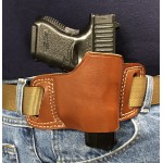 Leather OWB Belt Slide Holster - Wet Molded to Fit Glock Handguns 17/19/21/22/23/26/27/30 and Similar Sized Handguns